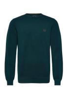 Pique Stitch Jumper Tops Knitwear Round Necks Green Fred Perry