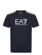 T-Shirt Tops T-shirts Short-sleeved Navy EA7