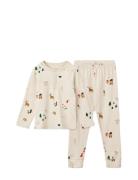 Wilhelm Printed Pyjamas Set Pyjamasetti Pyjama Cream Liewood