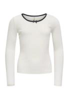 Kogsofia L/S Bow Top Jrs Tops T-shirts Long-sleeved T-shirts White Kid...