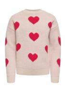 Kognaja L/S Flower Pullover Knt Tops Knitwear Pullovers Cream Kids Onl...