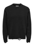 Onstune Rlx Ls Crew Neck Knit Life Tops Knitwear Round Necks Black ONL...