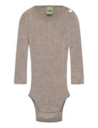 Baby Rib Body Bodies Long-sleeved Beige FUB