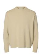 Slhteller Fn Relaxed Crew Neck Noos Tops Knitwear Round Necks Cream Se...