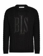 Lee Cable Knit Tops Knitwear Round Necks Black BLS Hafnia
