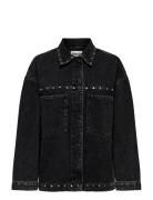 Onlemmie L/S Studded Dnm Shirt Azg Tops Shirts Long-sleeved Black ONLY