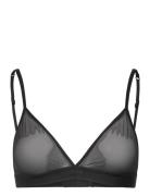 Mesh Triangle Bralette Lingerie Bras & Tops Soft Bras Bralette Black O...