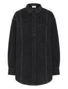 Kbbeverly Denim Shirt Tops Shirts Long-sleeved Grey Karen By Simonsen