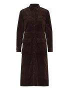 Cotton Corduroy Shirtdress Designers Knee-length & Midi Brown Polo Ral...