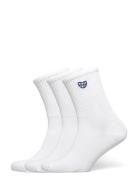 3-Pack Embroidered Crew Socks Lingerie Socks Regular Socks White Monki