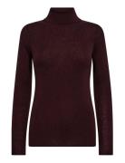 Mmbouch Rollneck Knit Tops Knitwear Turtleneck Burgundy MOS MOSH