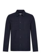 Superflex Brushed Melange Overshirt Tops Overshirts Navy Lindbergh
