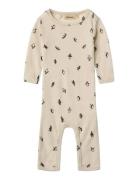 Wool Jumpsuit L/S Haven Pitkähihainen Body Beige Wheat