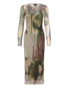 Godiva Polvipituinen Mekko Khaki Green Desigual