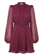 Organza Mini Dress Lyhyt Mekko Burgundy By Ti Mo