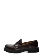 Slhhugo Leather Plain Penny Loafer Noos Loaferit Matalat Kengät Brown ...