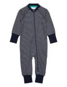 Pyjamas Two Way Zipper Navy Beige Stripe Pyjama Sie Jumpsuit Haalari N...