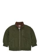 Twill Bumper Jacket W. Sherpa Collar Bombertakki Khaki Green Copenhage...