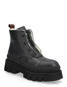 Cph693 Grainy Leather Teddy Black Shoes Boots Ankle Boots Ankle Boots ...