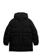 Xpd Longline Baffle Parka Parka Takki Black Superdry