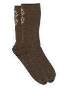 Hjørdis Socks - Anti-Slip Lingerie Socks Regular Socks Brown Mp Denmar...
