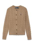 Cable-Knit Wool-Cashmere Cardigan Tops Knitwear Cardigans Beige Polo R...