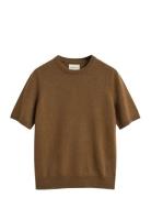 Superfine Lambswool Ss C-Neck Tops Knitwear Jumpers Brown GANT