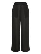 Terry Crinkle Trouser Bottoms Trousers Wide Leg Black French Connectio...