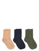 Wool Rib Socks - 3-Pack Sukat Beige Mp Denmark