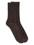 Julia Glitter Socks Lingerie Socks Regular Socks Brown Mp Denmark