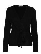 Slfgabella Ls Knit Belt Cardigan Tops Knitwear Cardigans Black Selecte...