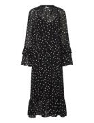 Objgina L/S Re Long Dress E Wi 25 Polvipituinen Mekko Black Object