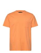 Kolding Organic Tee S/S Tops T-shirts Short-sleeved Orange Clean Cut C...