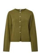 Pcfarie Ls O-Neck Split Knit D2D Fsy Tops Knitwear Cardigans Khaki Gre...