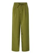 Pcfalka Mw Pinstriped Tie Pants Bottoms Trousers Wide Leg Green Pieces