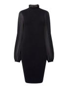 Krista Mix Ls Short Dress Polvipituinen Mekko Black French Connection