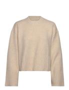 Knitted Over D Sweater Tops Knitwear Jumpers Cream Monki