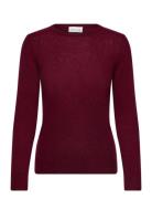 Basic Sweater Loose Sweater Tops Knitwear Jumpers Burgundy Davida Cash...