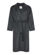 Hero Trench Coat-Dbl Face Wool - Villakangastakki Pitkä Takki Grey Cal...