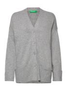 L/S Cardigan Tops Knitwear Cardigans Grey United Colors Of Benetton