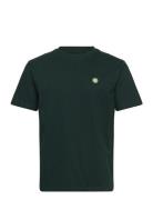 Wwace Badge T-Shirt Tops T-shirts Short-sleeved Green WOOD WOOD