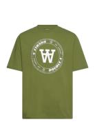 Wwasa Tirewall T-Shirt Gots Tops T-shirts Short-sleeved Green WOOD WOO...