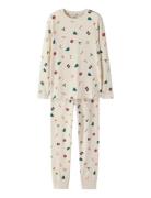 Nknvismas Ls Nightset Pyjamasetti Pyjama Cream Name It
