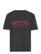 Jorinwood Wash Tee Ss Crew Neck Jnr Tops T-shirts Short-sleeved Black ...