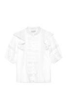 Keshondra Blouse Tops Blouses Short-sleeved White Noella