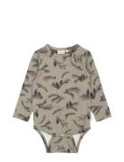 Body L/S Printed Bodies Long-sleeved Khaki Green Petit Piao