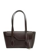 Eira Walnut/Contrast Stitch Grained Calf/Vacchetta Bags Top Handle Bag...