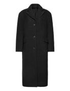 Over D Wool Blend Coat Villakangastakki Pitkä Takki Black Weekday