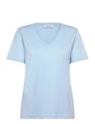 Leti V-Hals T-Shirt Tops T-shirts & Tops Short-sleeved Blue Minus