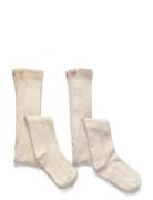 Stocking W.pointelle Sukkahousut Beige Minymo